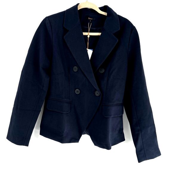 Quince Women's Navy Ultra Stretch Ponte Double Breasted Blazer Size S - Picture 4 of 13